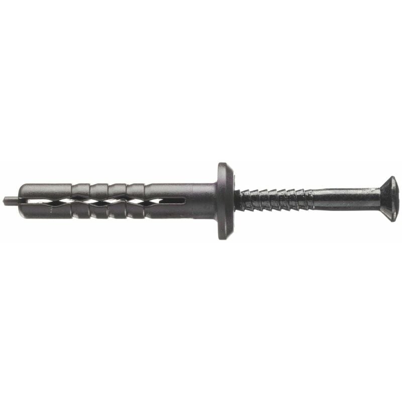 foto del prodotto elematic tassello tasselli percussione battere marrone testa larga chiodo nero 6x45 pz100