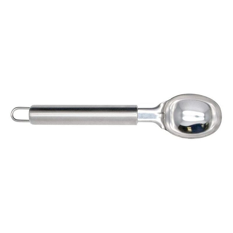 foto del prodotto elemental cuchara servir, masa galletas, cogedor bola helado, acero inoxidable mango tubular 19cm, 1ud. cucchiaio gelato ac. inox, acciaio, argento