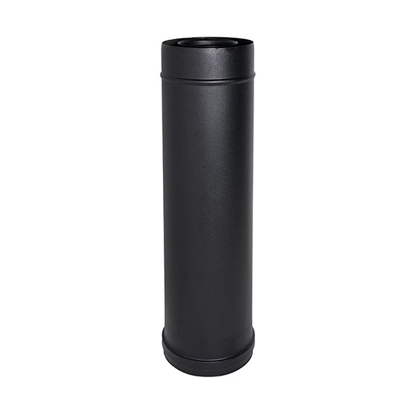 foto del prodotto elemento diritto canna fumaria tubo coassiale nero d. 100 150 l 1 mt ce in acciaio 316 per stufa pellet made in italy uni 1856 2