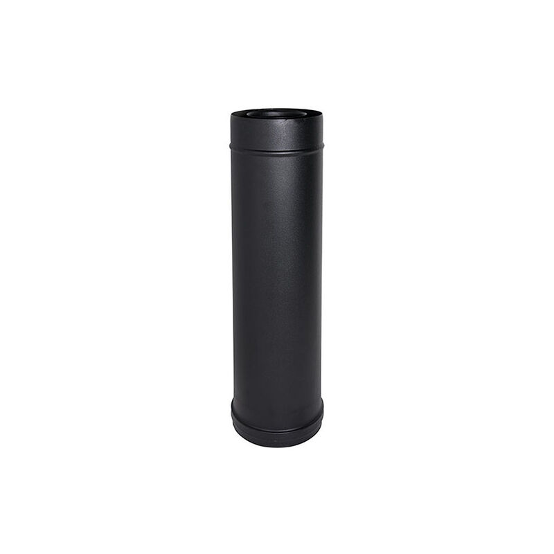 foto del prodotto elemento diritto canna fumaria tubo coassiale nero d. 80 130 1 mt ce in acciaio 316 per stufa pellet made in italy uni 1856 2