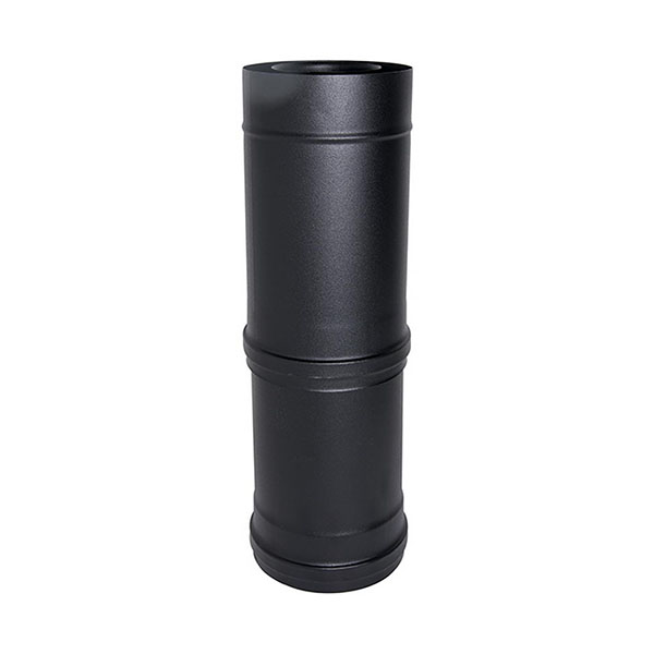 foto del prodotto elemento telescopico canna fumaria tubo coassiale nero d. 80 130 550 940 mm ce in acciaio 316 per stufa pellet made in italy uni 1856 2