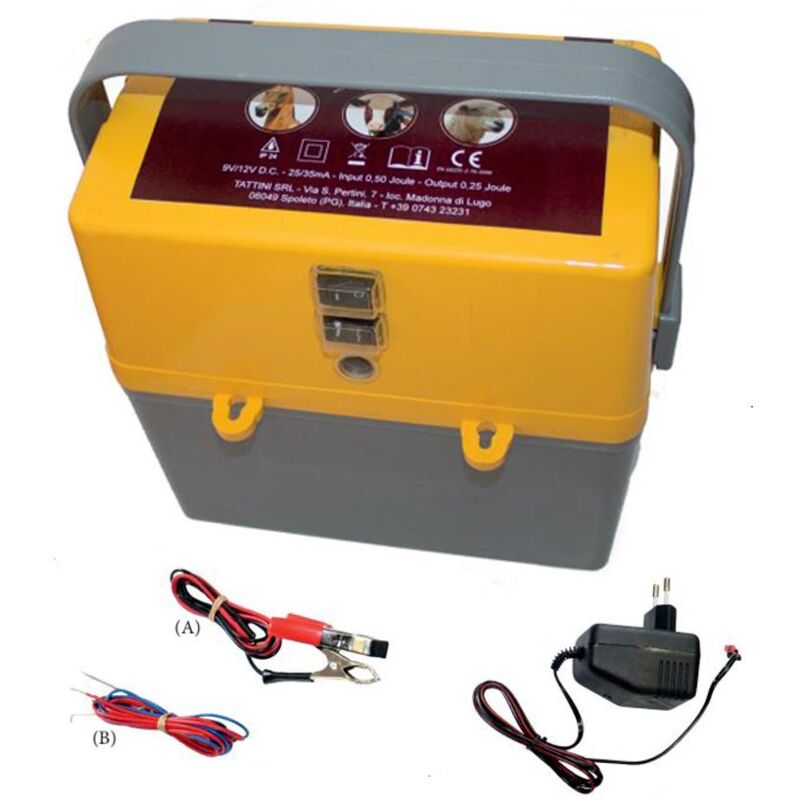 foto del prodotto elettrificatore a batteria daslo gold 9v 12v e corrente 230v per recinzioni fino a 6 km per cavalli bovini, ovini e caprini