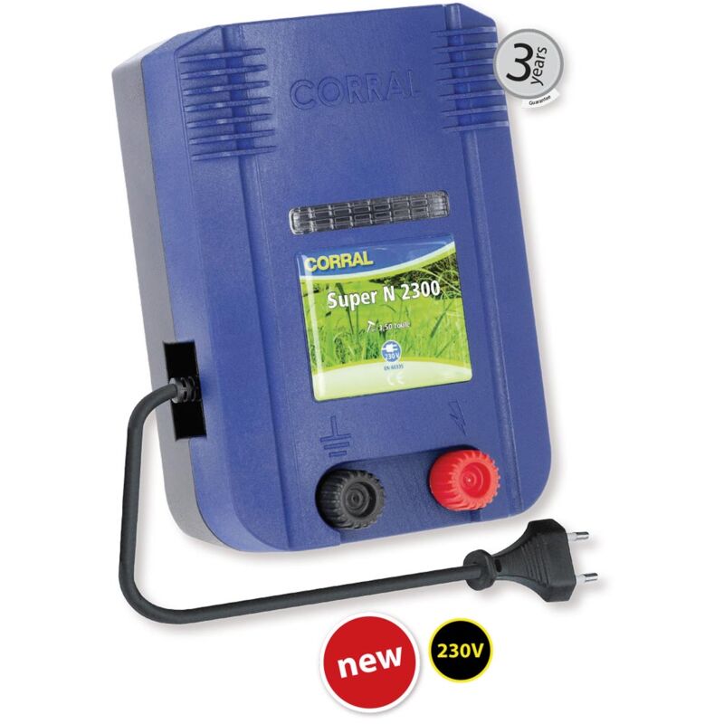 foto del prodotto elettrificatore corral super n2300 a corrente 230v molto potente per recinzioni fino 17 km per cavalli e animali da reddito