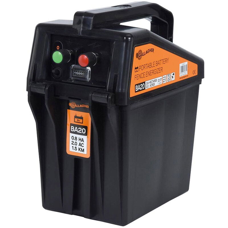 foto del prodotto elettrificatore gallagher ba20 a batteria 9v per recinti fino a 2 km per cavalli, bestiame, pecore, capre e maiali