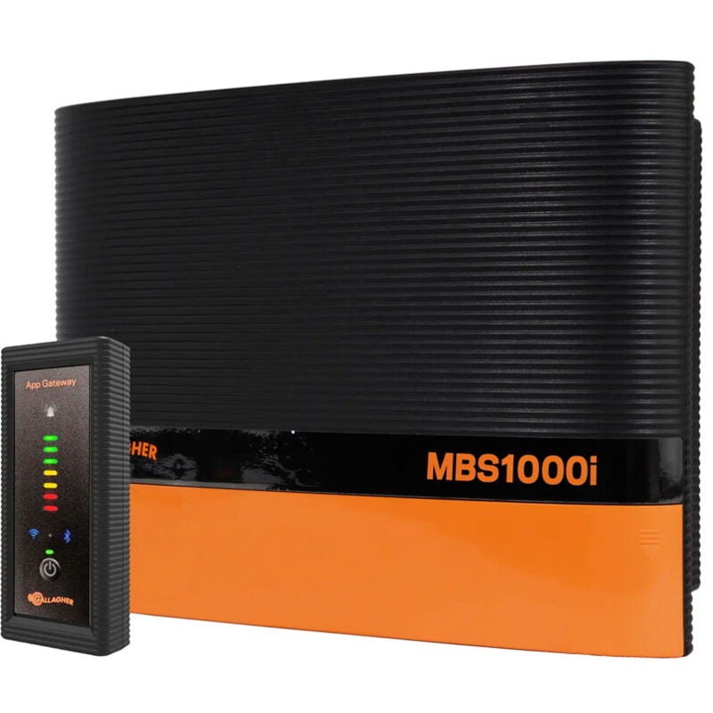 foto del prodotto elettrificatore gallagher mbs1000i a corrente 230v e a batteria 12v per recinti per cavalli, bestiame, pecore fino 45 km