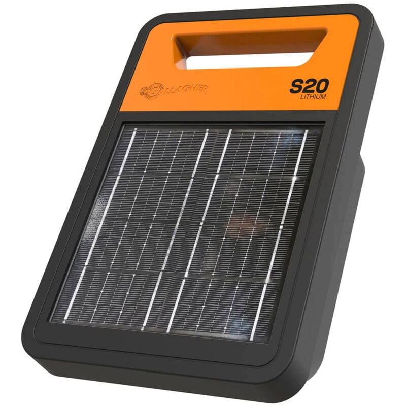 foto del prodotto elettrificatore solare s20li gallagher con batteria al litio per recinti fino 2 km per cavalli, bestiame, maiali