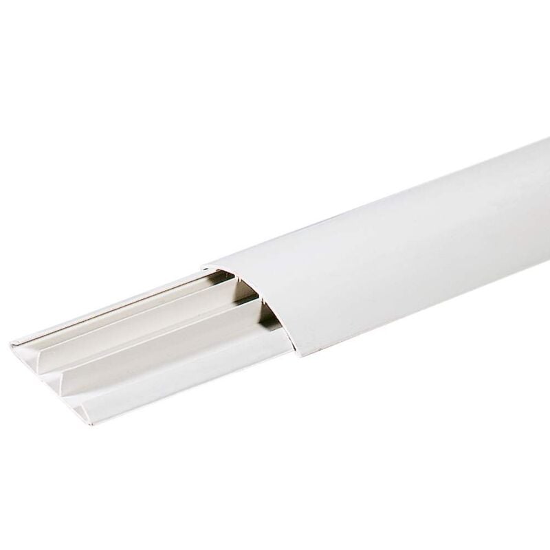 foto del prodotto elettrocanali canalina a pavimento, calpestabile, 50x12mm, lunghezza 2 metri, 3 scomparti, tecnopolimero, bianco eccap5012b