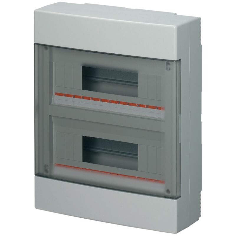 foto del prodotto elettrocanali centralino da parete, 24 2x12 moduli, con morsettiera 6x10mm, grigio, ip40, sportello reversibile fum ec60012e