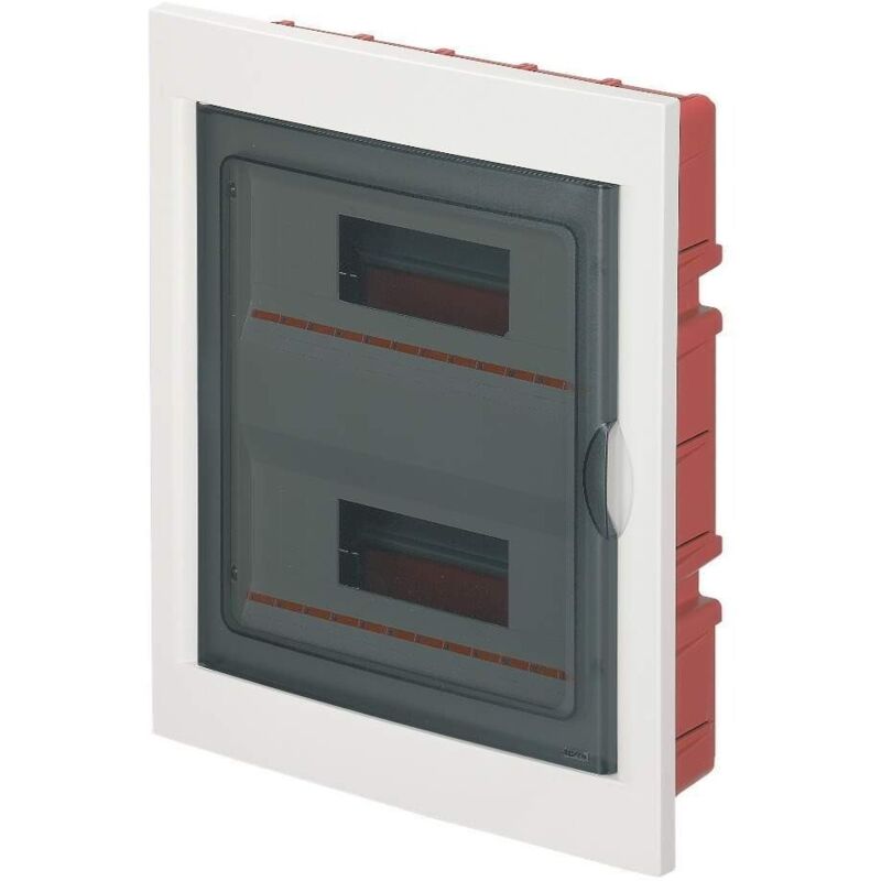 foto del prodotto elettrocanali centralino incasso bianco portello fume 24mod. cod. ec63024b 