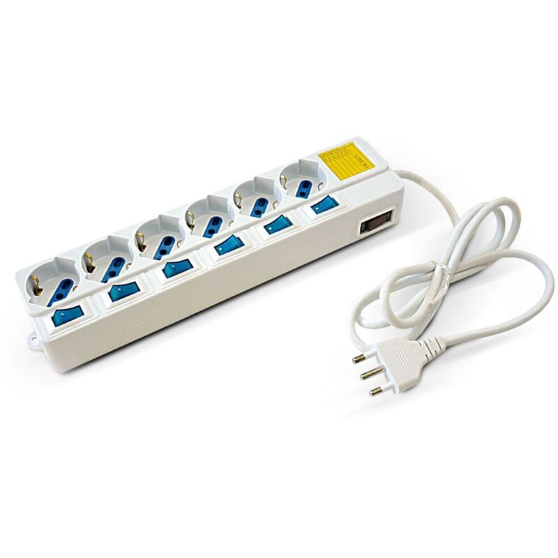 foto del prodotto elettrocanali multipresa 6 posti schuko bivalenti prese sing. cod. eck11506 