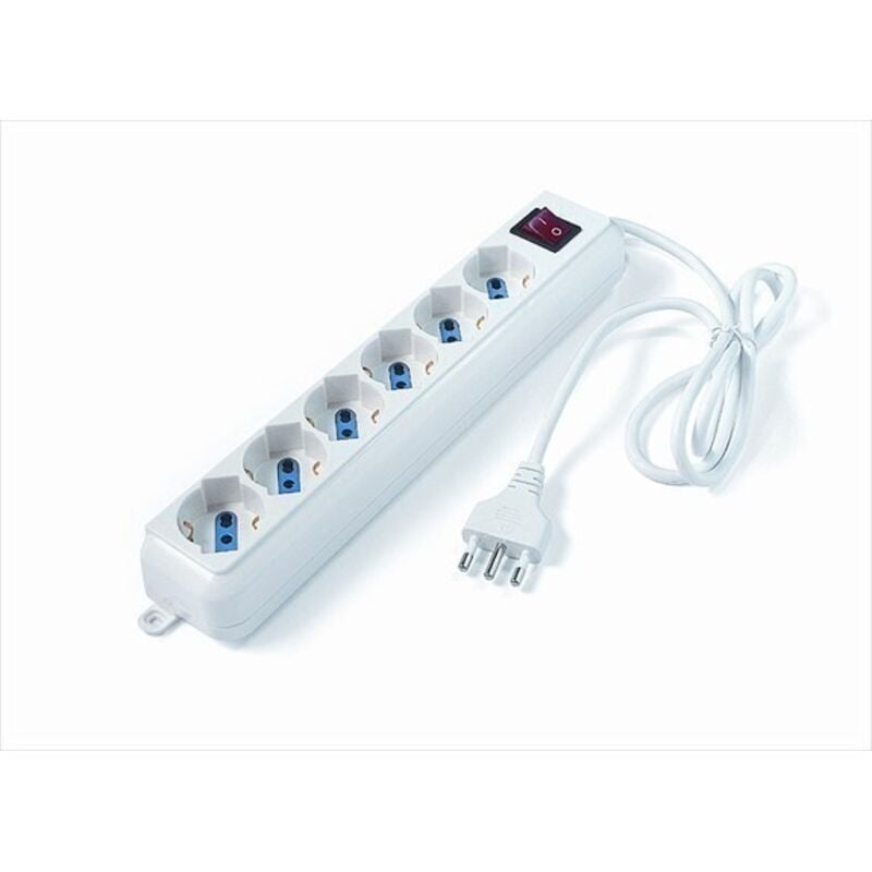 foto del prodotto elettrocanali multipresa bianca 6 posti schuko bivalenti cod. eck11106 
