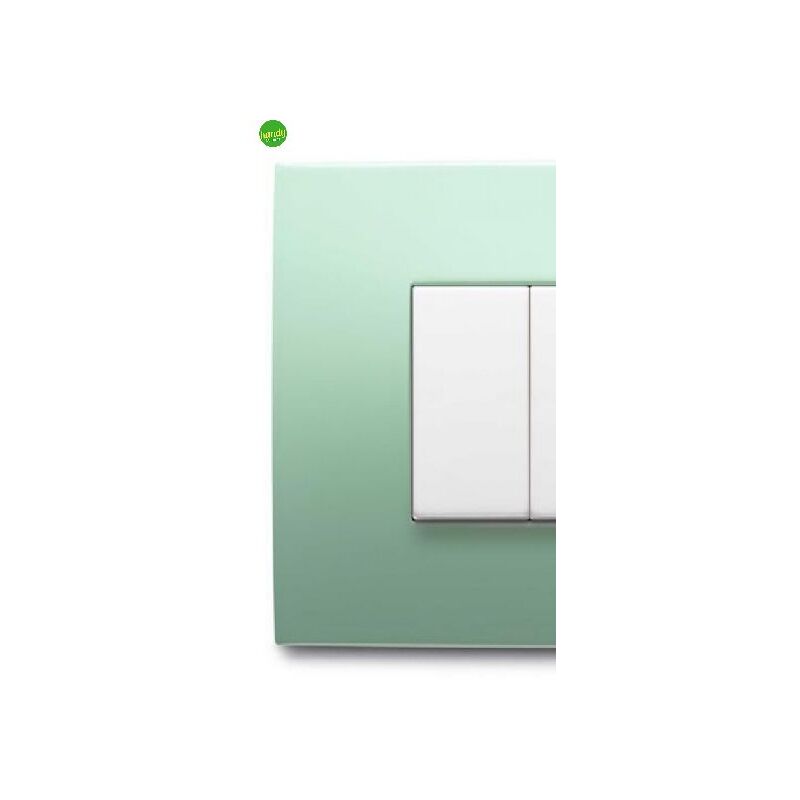 foto del prodotto elettrocanali placca 2 posti 3 moduli tond verde pastello