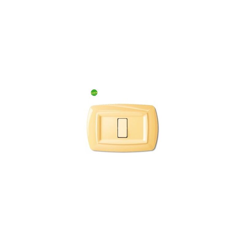 foto del prodotto elettrocanali placca 3 moduli 1 posto tond giallo pastello