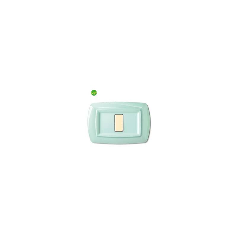 foto del prodotto elettrocanali placca 3 moduli 1 posto tond verde pastello