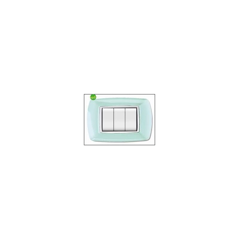 foto del prodotto elettrocanali placca 3 moduli mylife verde pastello