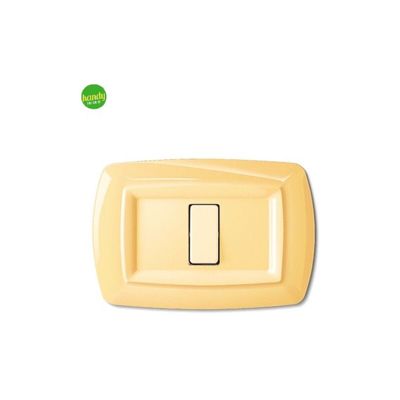 foto del prodotto elettrocanali placca 3 posti 3 moduli tond giallo pastello