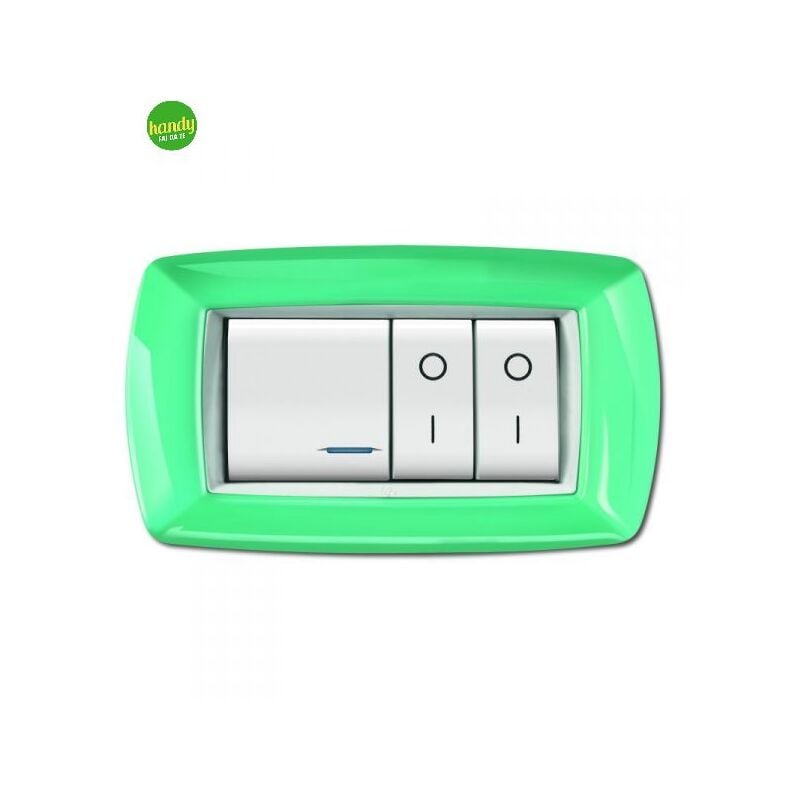 foto del prodotto elettrocanali placca 4 moduli mylife verde acqua