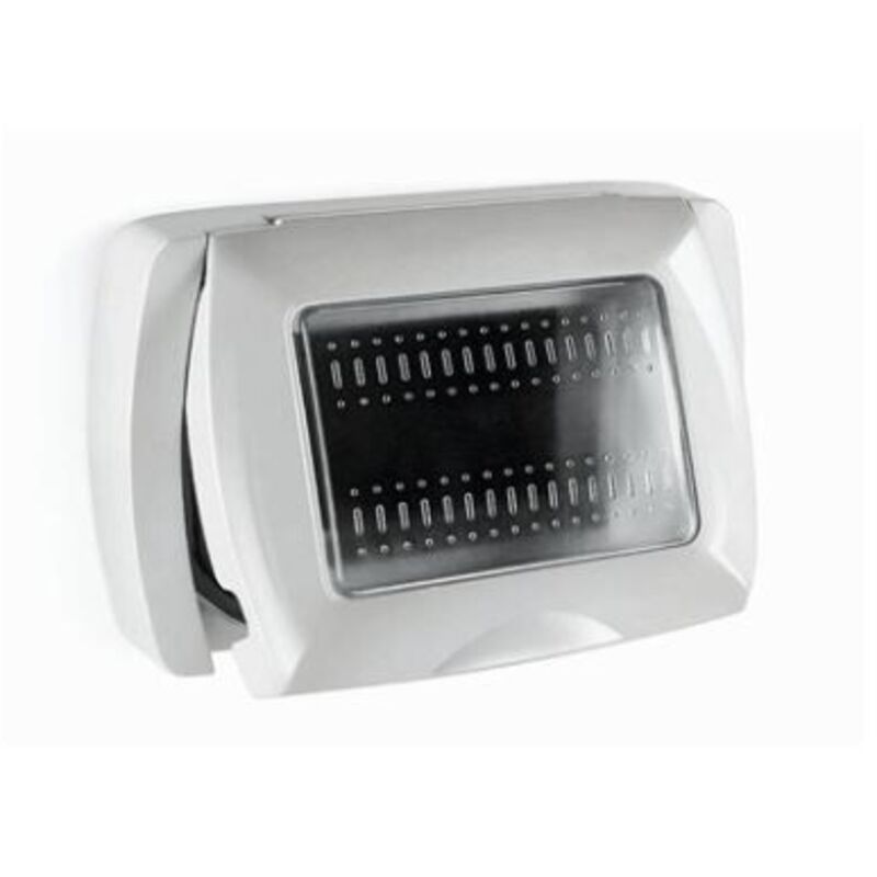foto del prodotto elettrocanali placca autoportante ip55 3 mod. mylife bianca cod. ecl4611b 