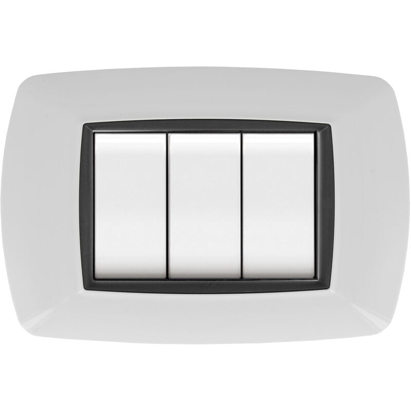 foto del prodotto elettrocanali placca life mod.living pl.bianca 3p cor.nera