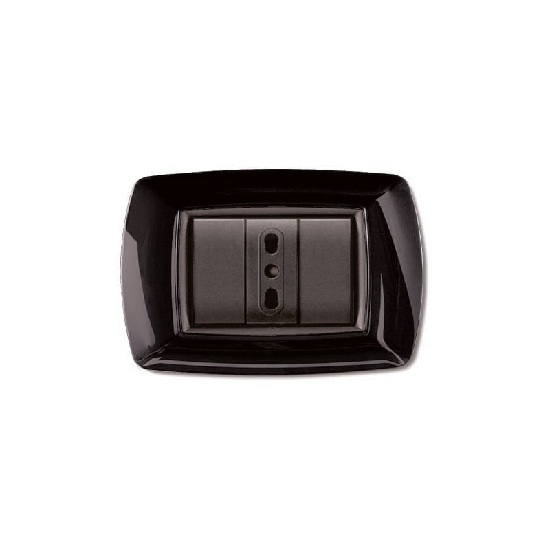 foto del prodotto elettrocanali placca life mod. living plast. nero 3p