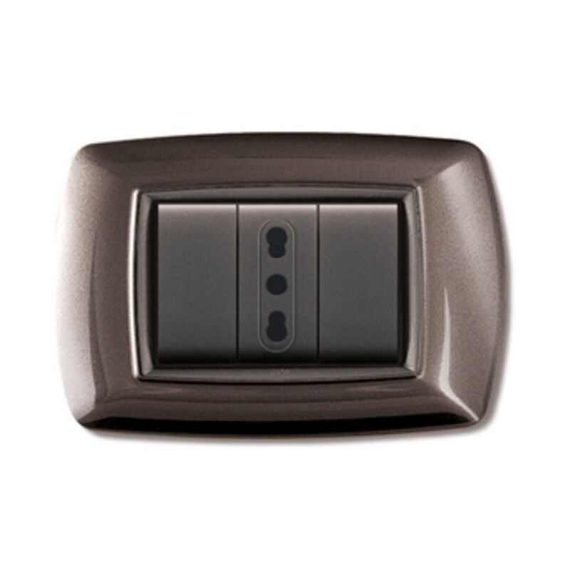 foto del prodotto elettrocanali placca life mod. living plastica alluminio notte 3p. prezzo per 1 pezzo.