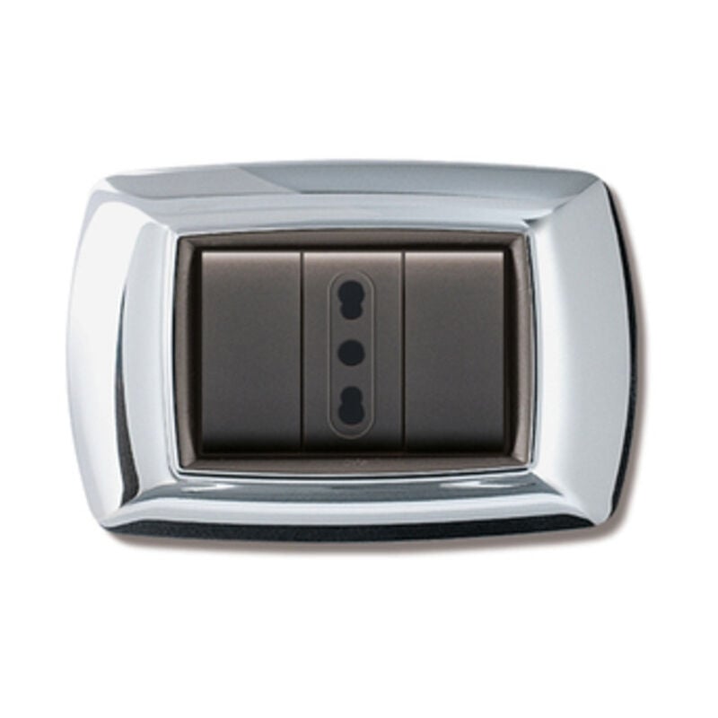 foto del prodotto elettrocanali placca life mod. living plastica cromo 3p. prezzo per 1 pezzo.