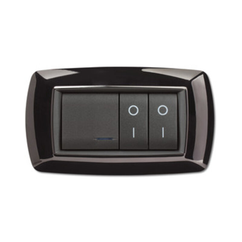 foto del prodotto elettrocanali placca life mod. living plastica nero 4p