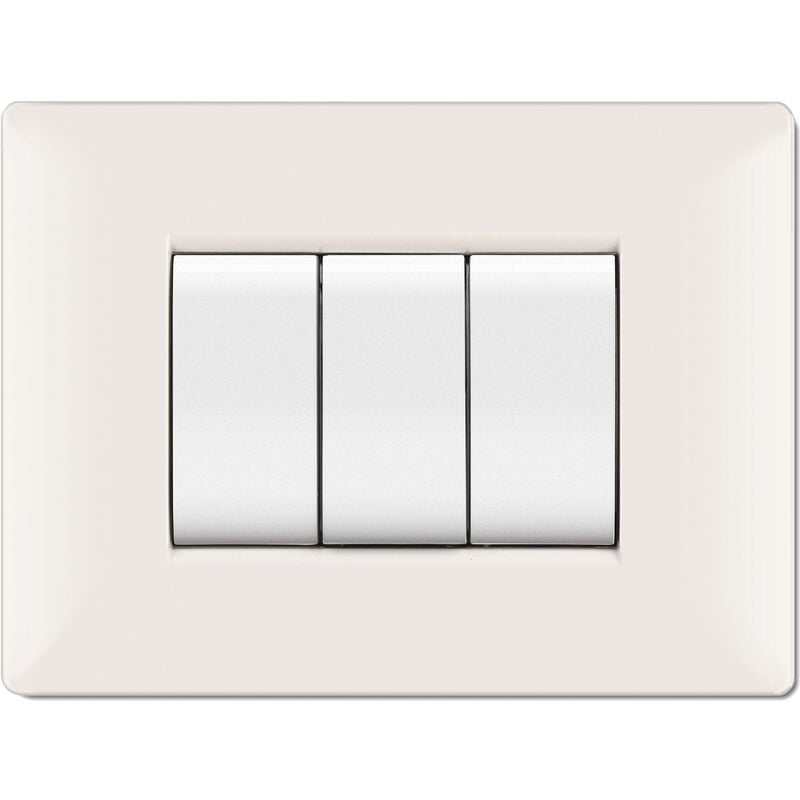 foto del prodotto elettrocanali placca life q mod.living plas.bianco 3p