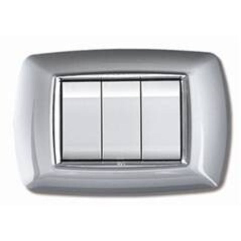 foto del prodotto elettrocanali placca mylife 3 mod. alluminio chiaro cod. ecl2983ac 