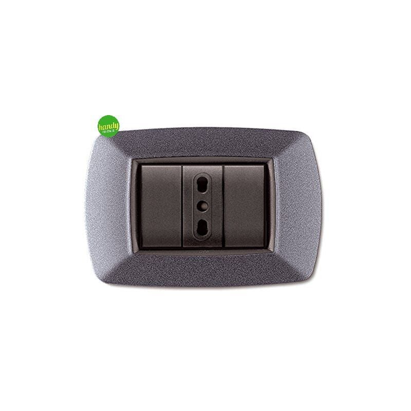 foto del prodotto elettrocanali placca mylife 3 mod.vulc.grigio chiaro cod. ecl2983v gc 