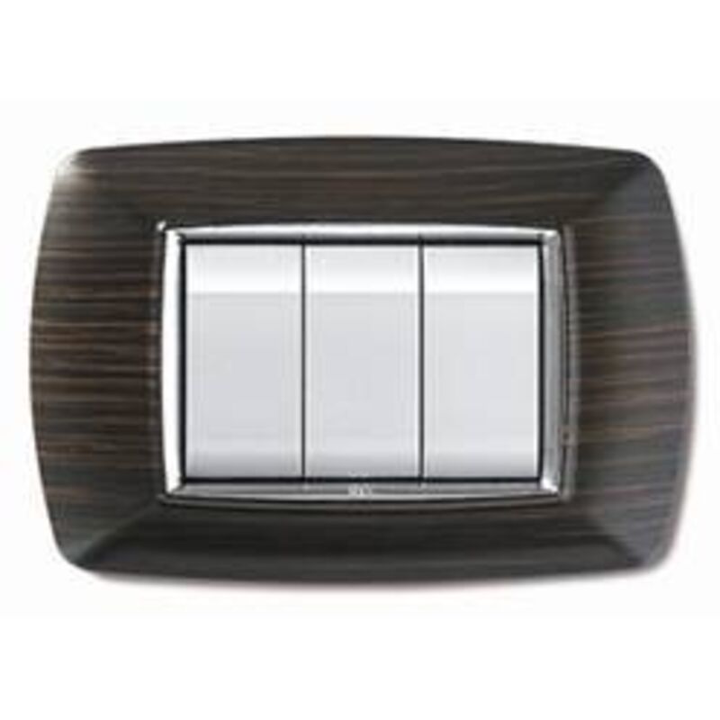 foto del prodotto elettrocanali placca mylife 3 moduli wenge cod. ecl2983wg 