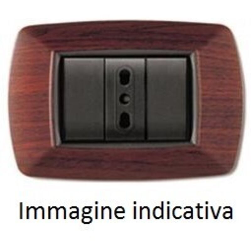foto del prodotto elettrocanali placca mylife 7 mod. legno scuro cod. ecl2987ls 