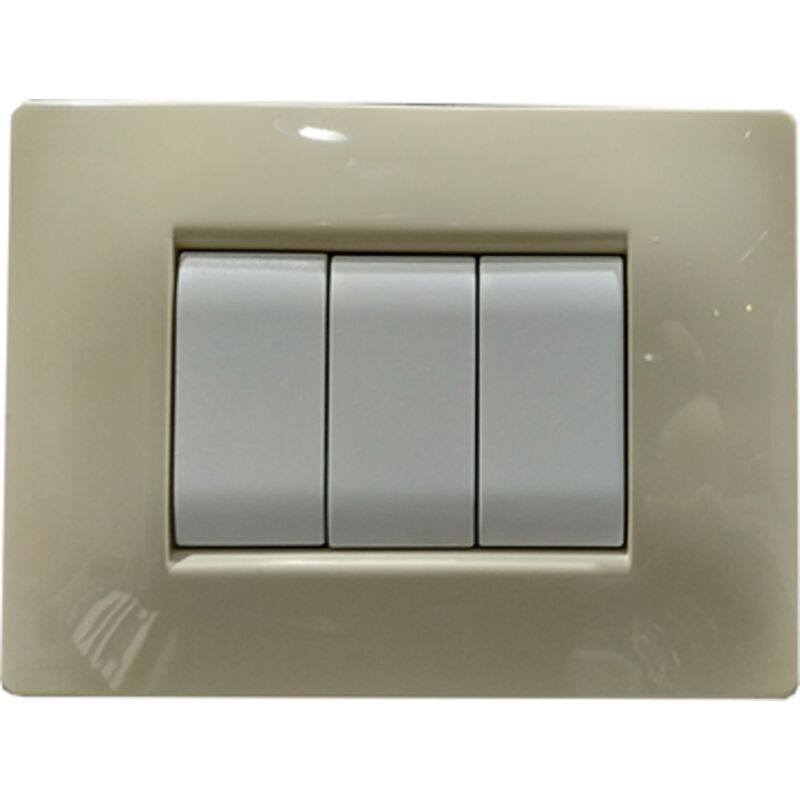 foto del prodotto elettrocanali placca mylife q 3 moduli avorio cod. ecl2883a 