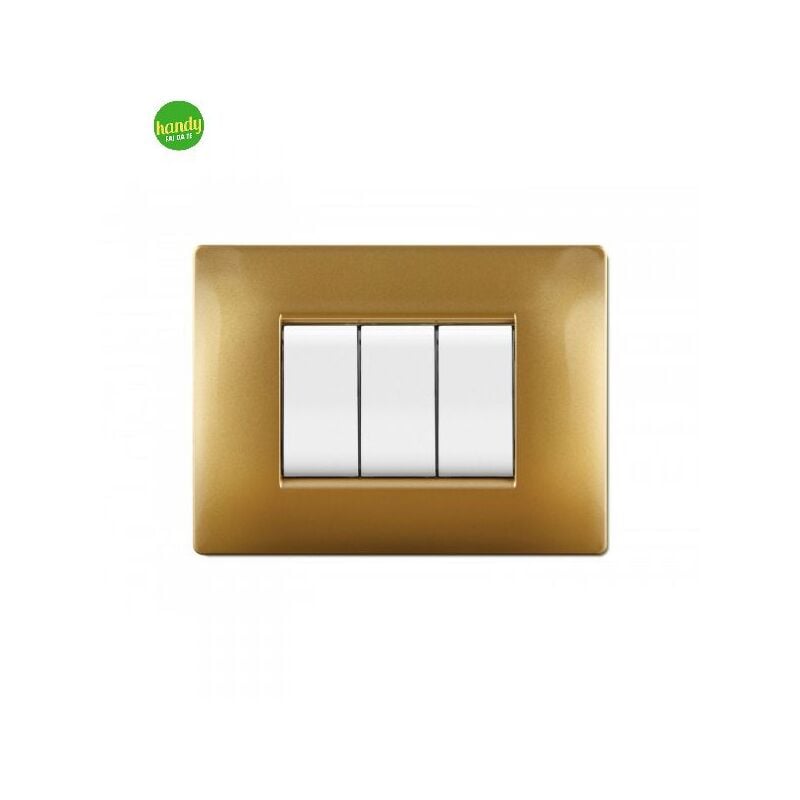 foto del prodotto elettrocanali placca mylife q in tecnopolimero 3 moduli cod. ecl2883so 