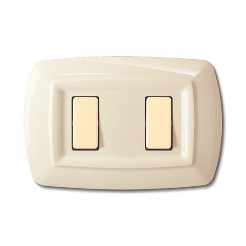 foto del prodotto elettrocanali placca tondo 2 moduli avorio cod. ecl2592a 