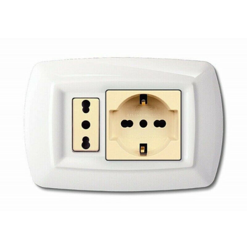 foto del prodotto elettrocanali placca tondo x unel decentrata bianco cod. ecl2598wh 