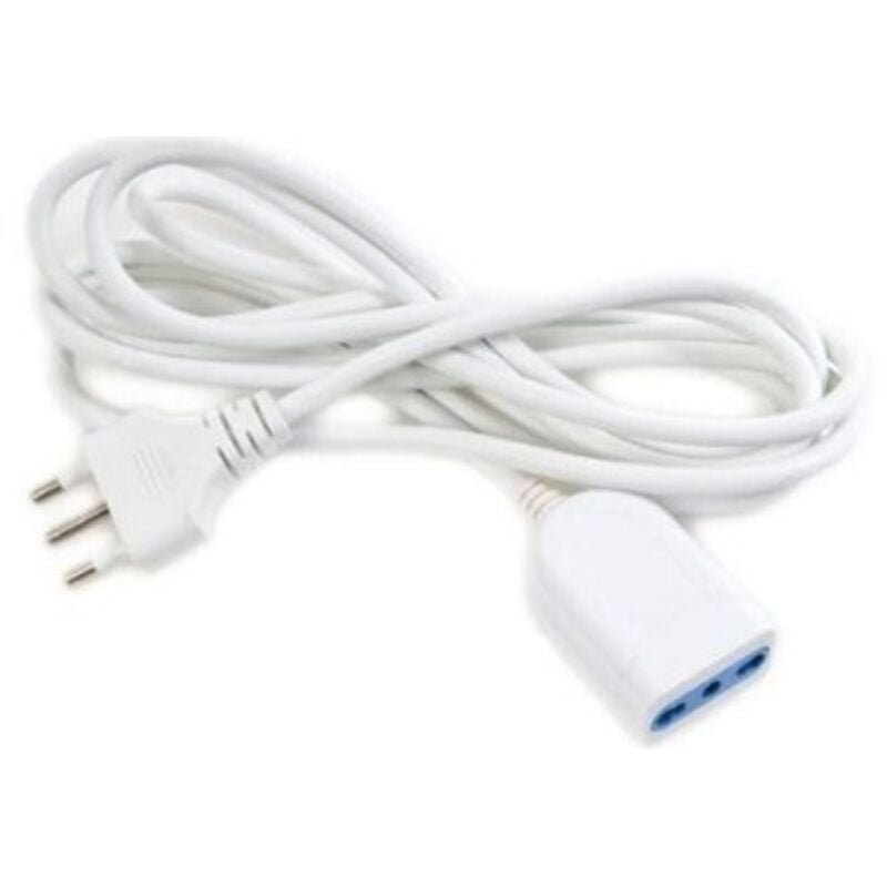 foto del prodotto elettrocanali prolunga bianca 3mt spina16a presa10 16a cod. eck22203 