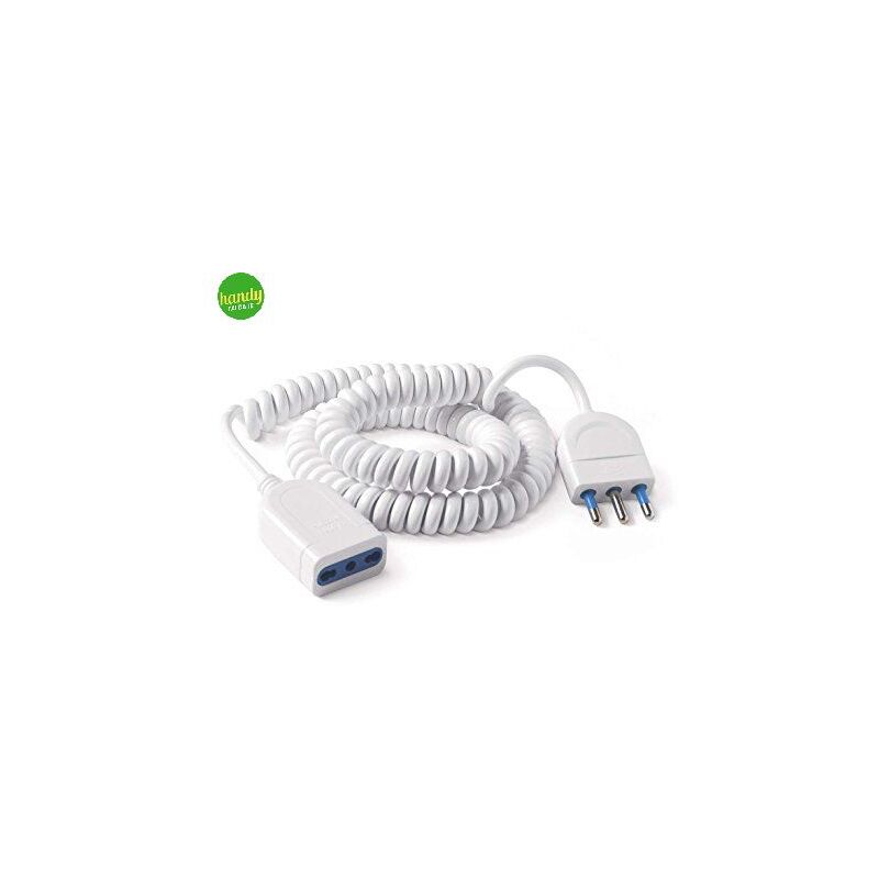 foto del prodotto elettrocanali prolunga spiralata bianca spina 16 a presa 16 a 3 m