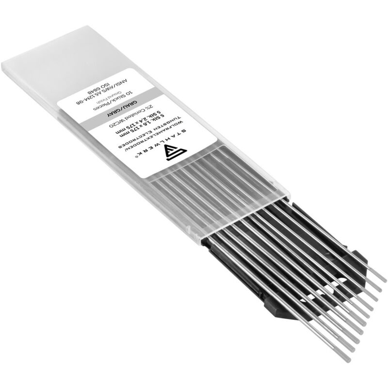 foto del prodotto elettrodi di tungsteno wc20 grigio in set 5 x 1,6 mm 5 x 2,4 mm stahlwerk