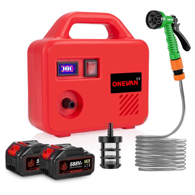 foto del prodotto elettropompa pompa da giardino 260 w mandata 18 25 l min 150m con 2 batterie
