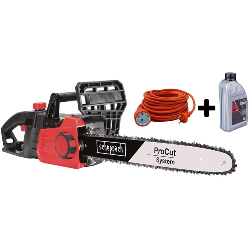 foto del prodotto elettrosega 2700w 46cm scheppach cse2700 prolunga 20 mt olio catena 1 lt