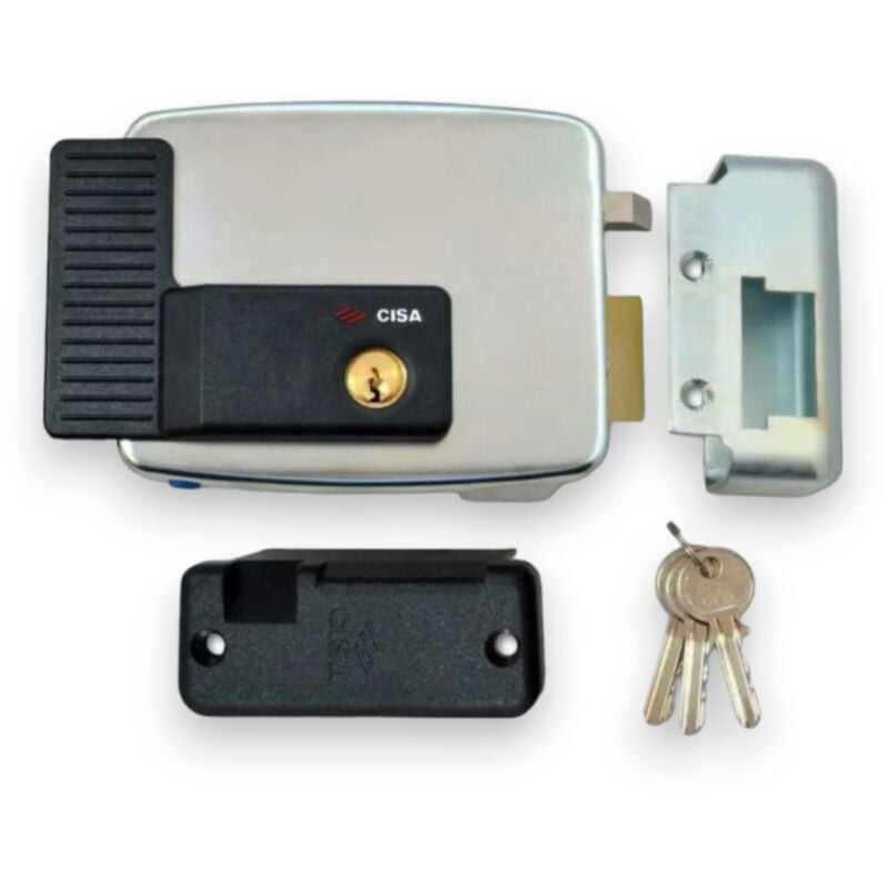 foto del prodotto elettroserratura 60 mm per cancelli apertura mano sinistra in acciaio con cilindro tondo fisso 11921 cisa