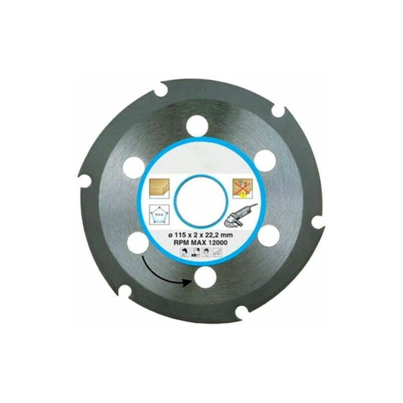 foto del prodotto elettroservice disco taglio legno pvc x smerigliatrice angolare 115 mm 115x2x22,2 41990 pg