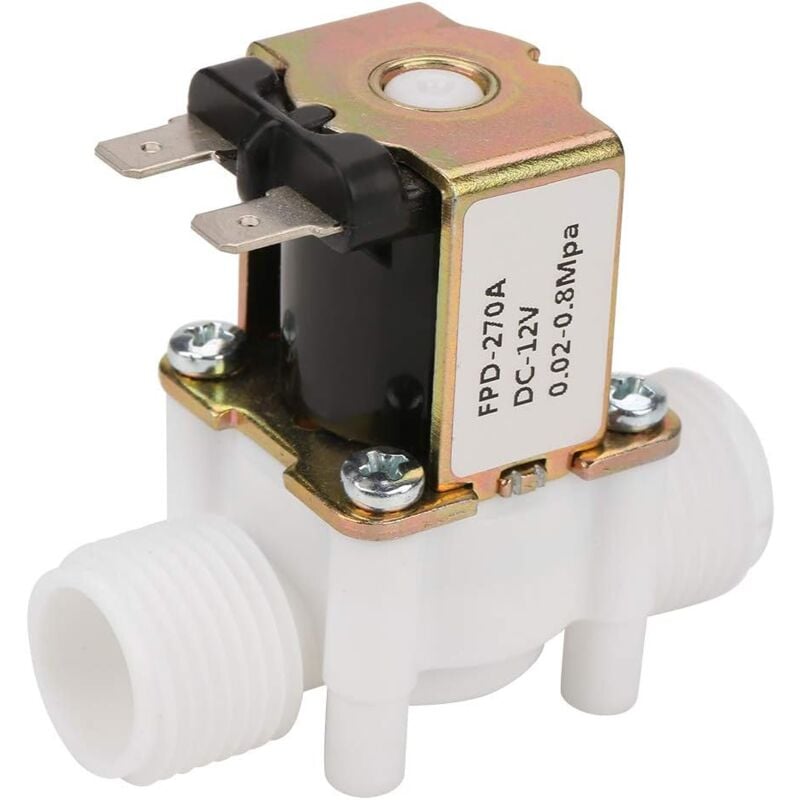 foto del prodotto elettrovalvola aiperq 12v g1 2 elettrovalvola di ingresso n c normalmente chiusa in plastica per la distribuzione dell acqua
