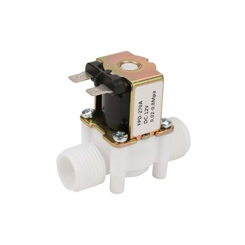 foto del prodotto elettrovalvola dc12v g1 2, elettrovalvola elettromagnetica a solenoide nc normalmente chiusa, adatta per lavatrice, distributore d acqua, irrigazione