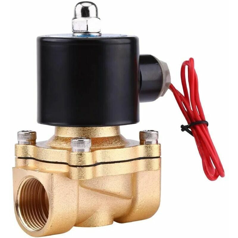 foto del prodotto elettrovalvola elettrica ac 220v da 3 4 pollici, elettrovalvola nc normalmente chiusa in lega di zinco per gas, aria, olio, acqua