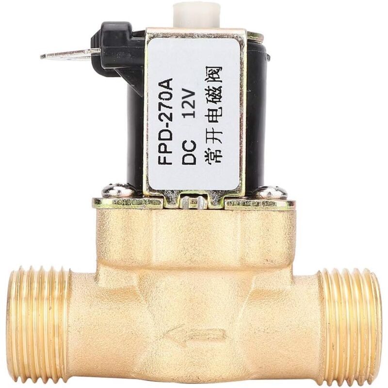 foto del prodotto elettrovalvola g1 2 , elettrovalvola normalmente aperta in ottone 12v 24v, elettrovalvola elettromagnetica, interruttore di ingresso acqua dc12v 