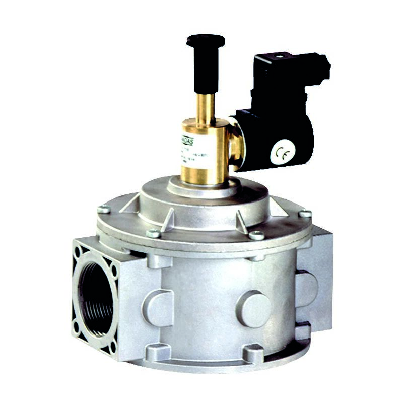 foto del prodotto elettrovalvola gas a riarmo manuale normalmente aperta 500 mbar 1 1 2 160 mm con bobina