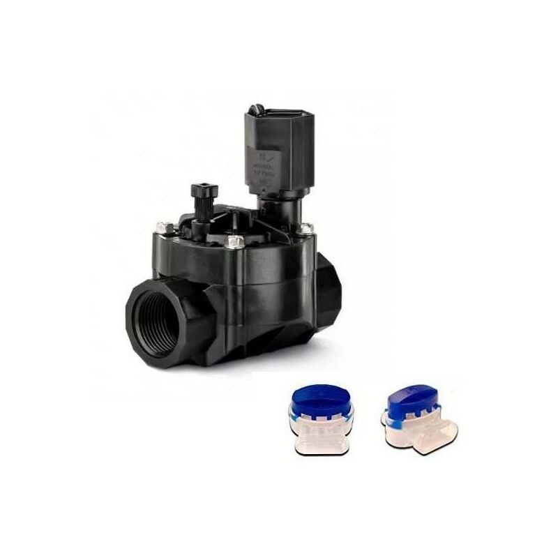 foto del prodotto elettrovalvola irrigazione 100 hv rain bird 1 24v 2 connettori di cavi elettrici