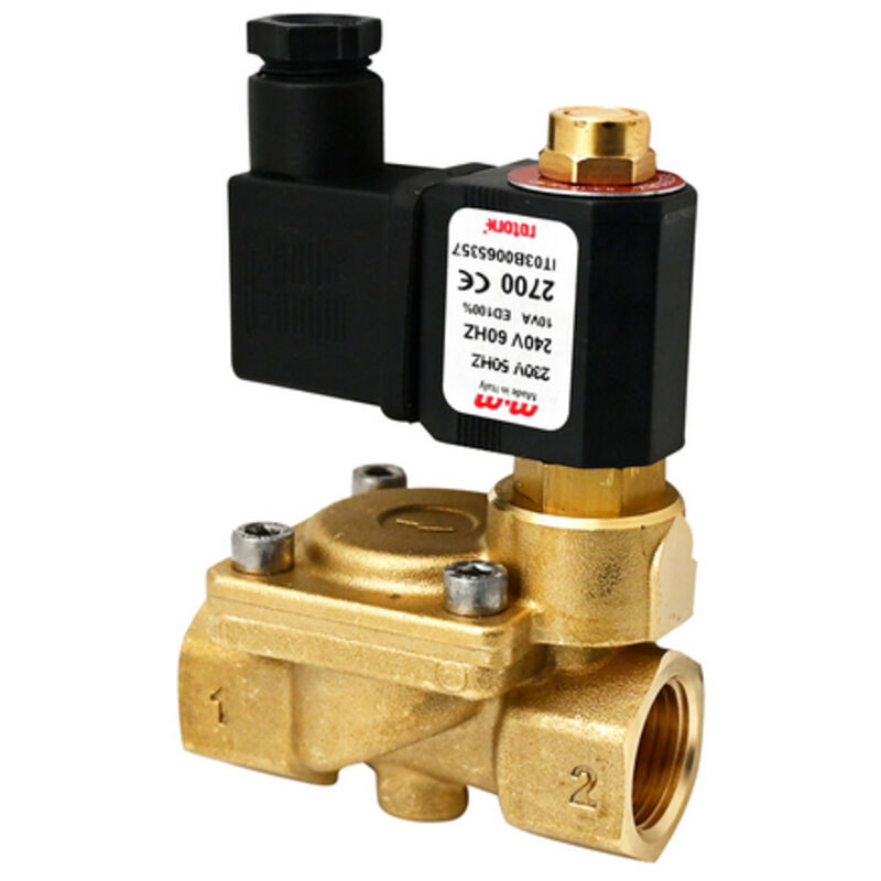 foto del prodotto elettrovalvola per acqua normalmente aperta c/bobina e connettore mem 3/4